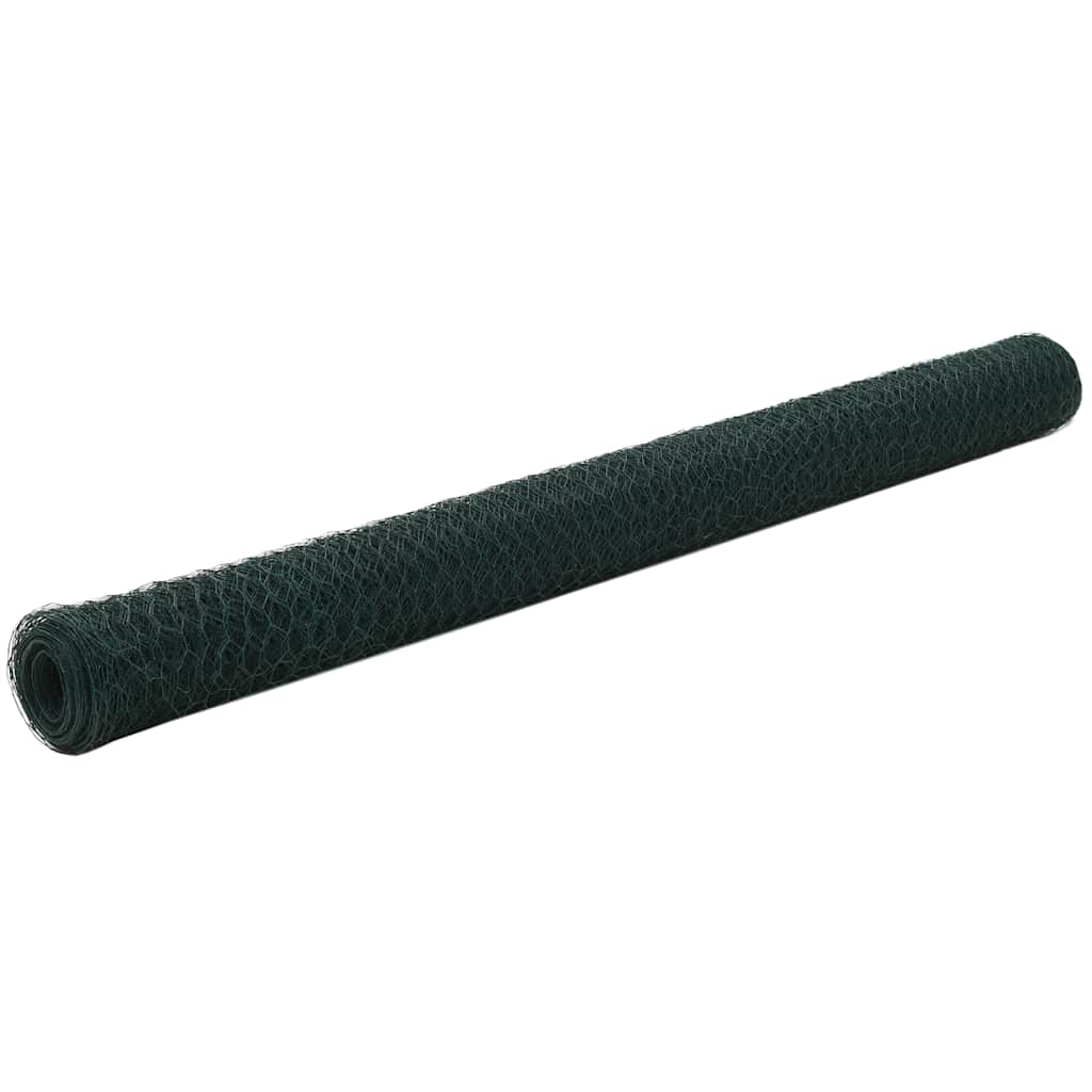 vidaXL Pletivo ke kurníku ocel PVC vrstva 25 x 1,5 m zelené