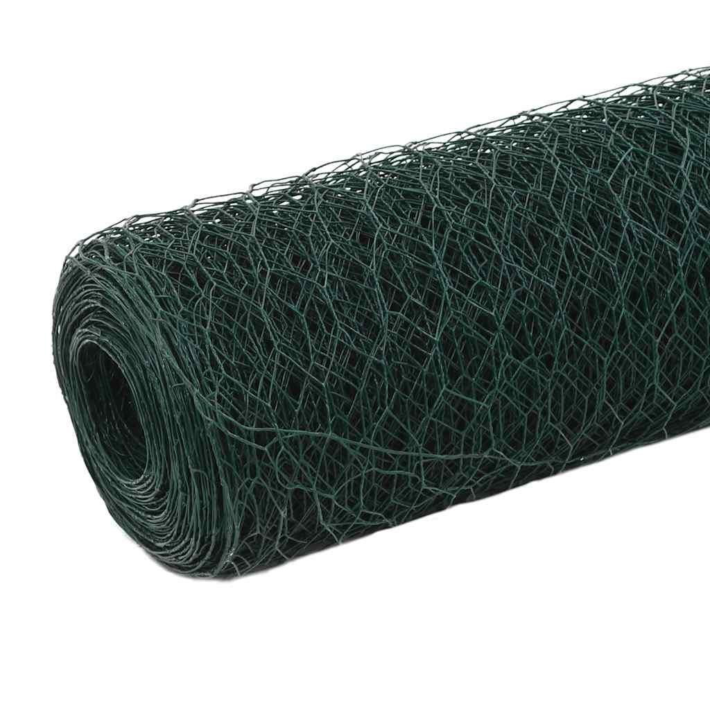 vidaXL Drôtené pletivo oceľ potiahnutá PVC 25x1,5 m zelené