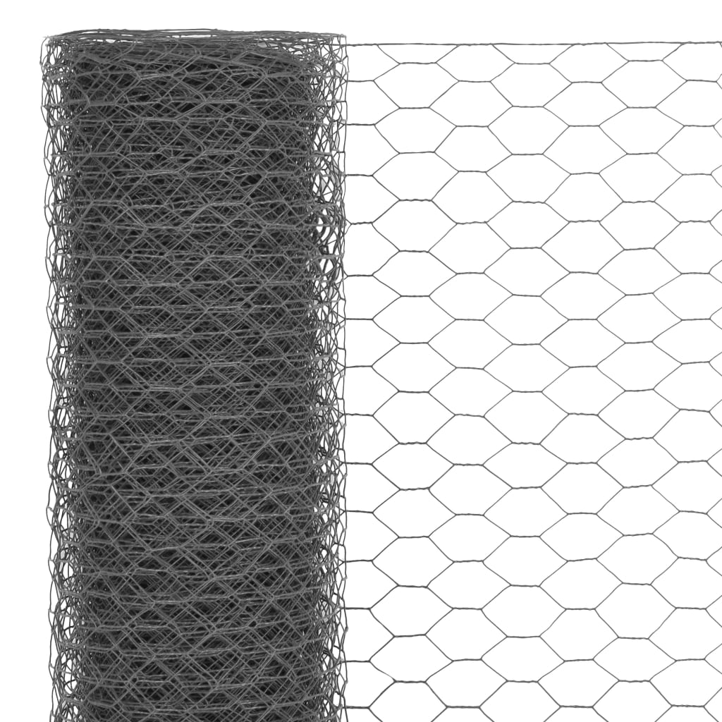 Thumbnail - vidaXL Drahtzaun Stahl mit PVC-Beschichtung 25x1,5 m Grau