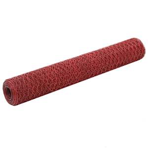 vidaXL kanade traataed teras, PVC kattega 25 x 1 m, punane