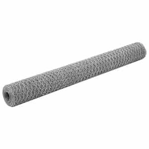 Žična mreža za ograjo pocinkano jeklo 25x1,2 m srebrna