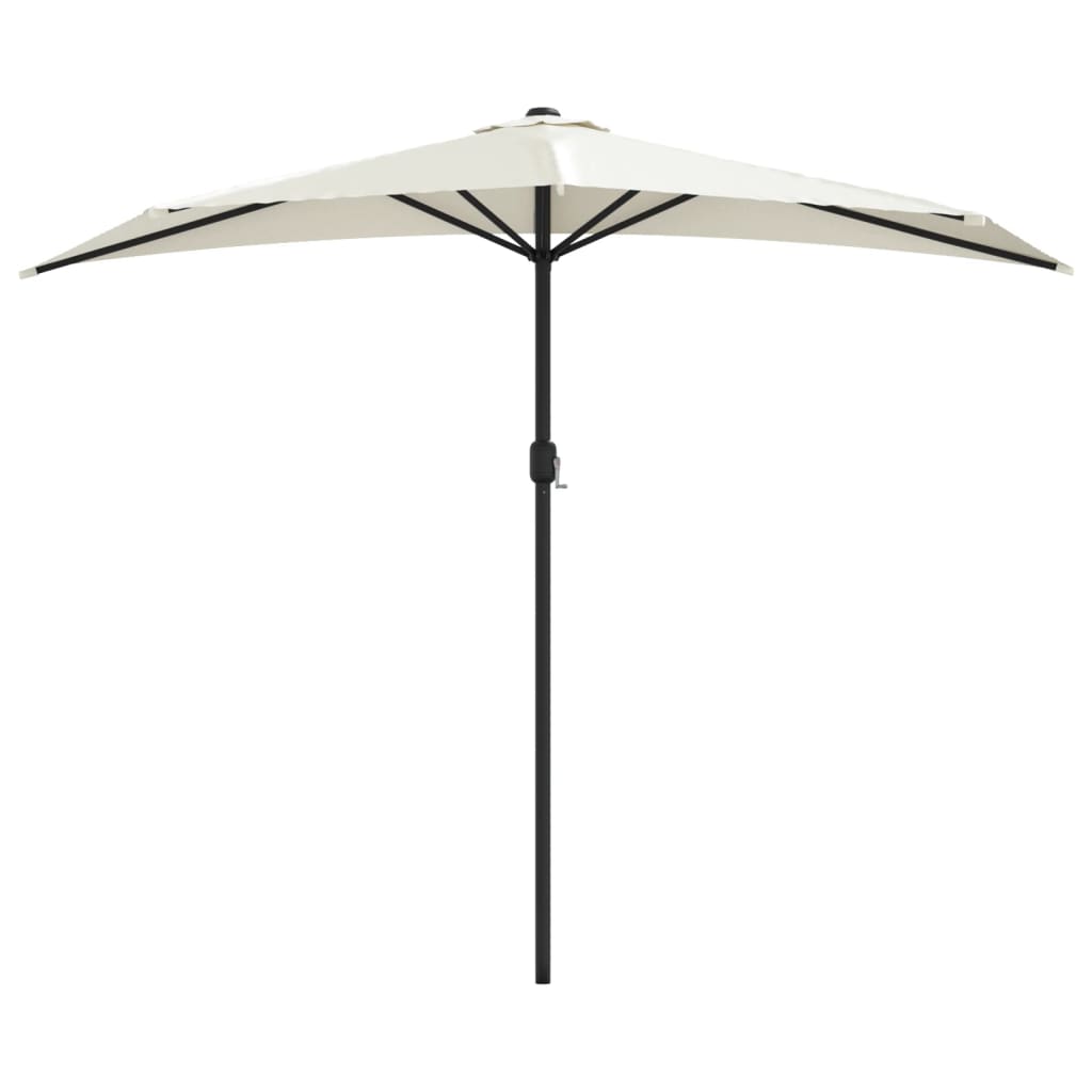 vidaXL Tuinparasol half met aluminium paal 270x135 cm zandkleurig