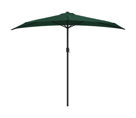 vidaXL Aurinkovarjo ulkotiloihin alumiinitanko 270x144 cm vihreä