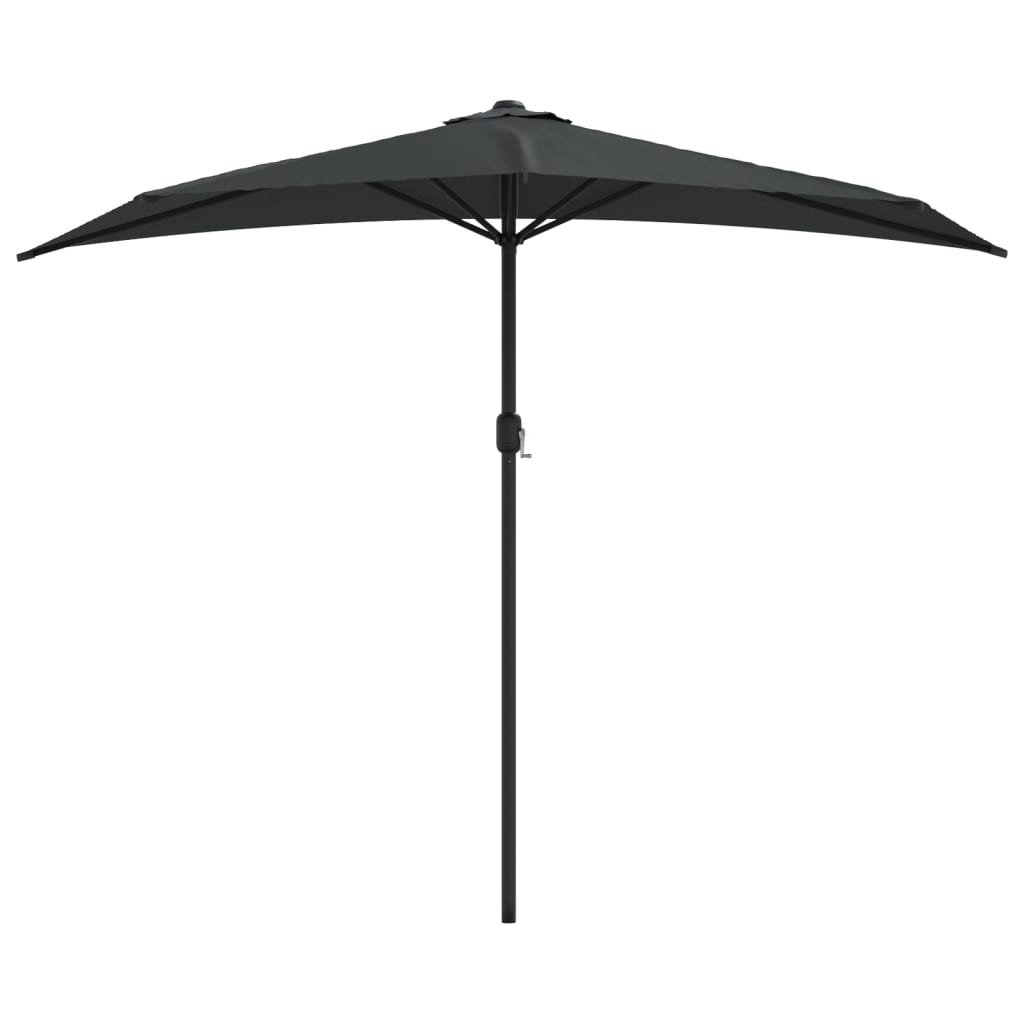 Umbrelă de soare de balcon, tijă aluminiu, antracit, 270x144 cm