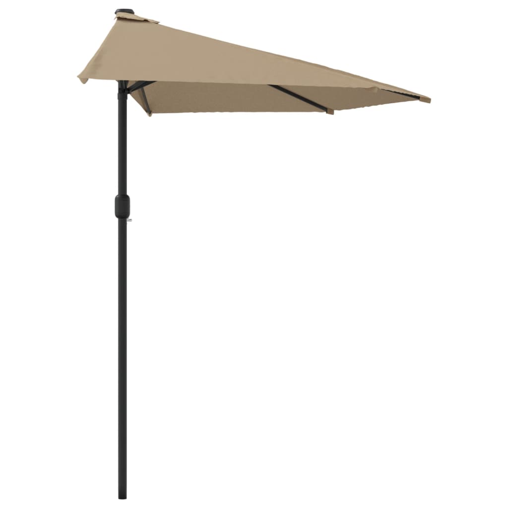 Półparasol balkonowy na słupku z aluminium, 270x144 cm, taupe