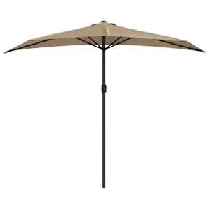 Slunečník na balkon hliníková tyč taupe 270 x 144 cm půlkruh - obrázek 3