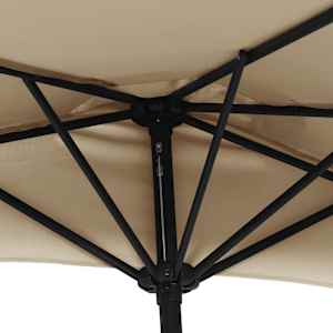 Slunečník na balkon hliníková tyč taupe 270 x 144 cm půlkruh - obrázek 6