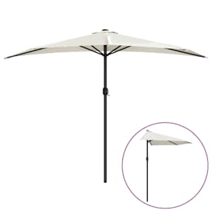 Slunečník na balkon hliníková tyč pískový 300 x 155 cm půlkruh - obrázek 2
