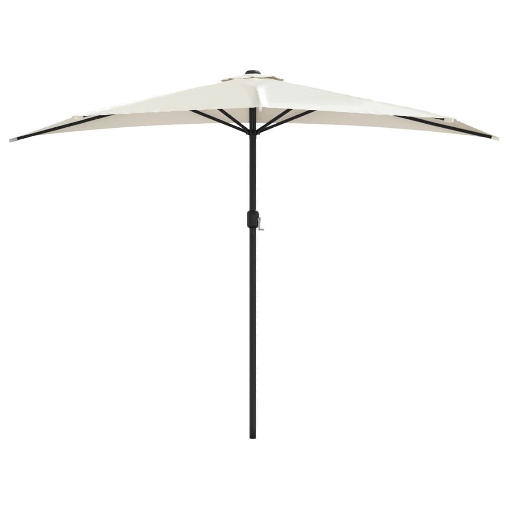 

vidaXL Balkonparasol half met aluminium paal 300x150 cm zandkleurig