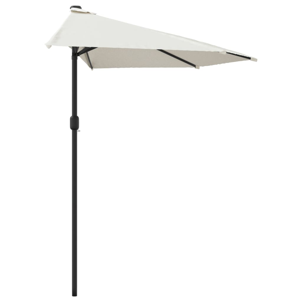 Umbrelă de soare de balcon, tijă aluminiu, nisipiu, 300x155 cm