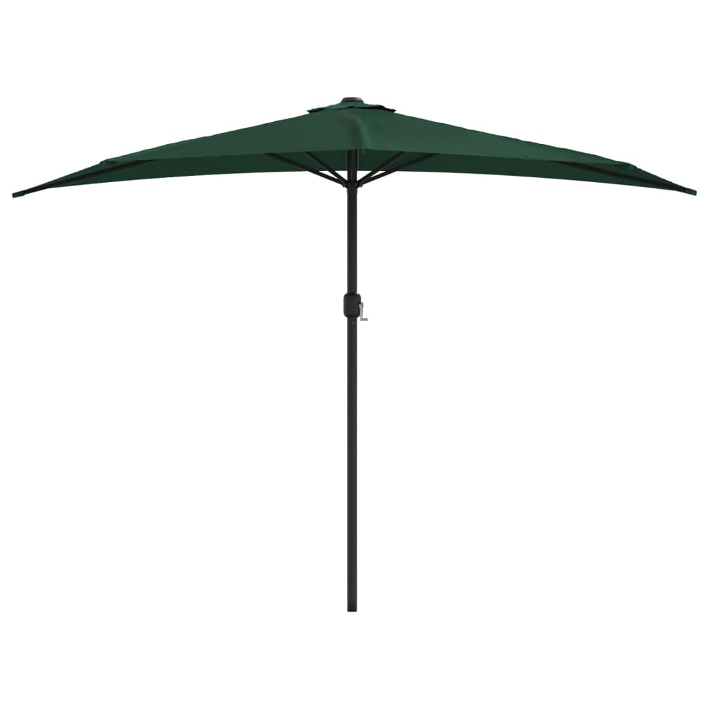 

vidaXL Balkonparasol half met aluminium paal 300x150 cm groen