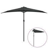 vidaXL Balkongparasoll m. aluminiumstolpe antracit 300x150 cm halvrunt