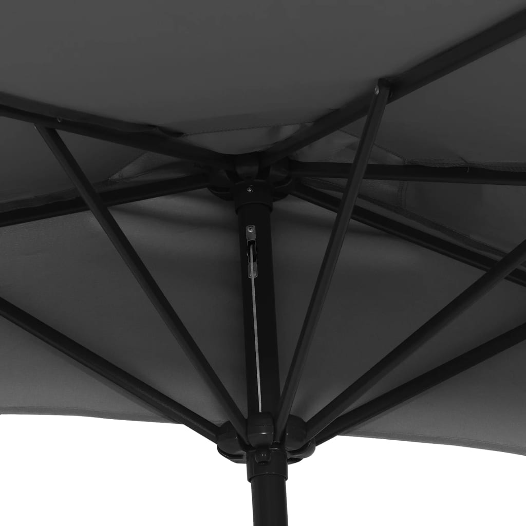 Półparasol balkonowy na słupku z aluminium, 300x155cm, antracyt