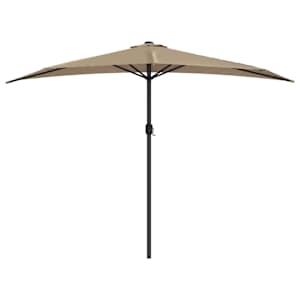 Slunečník na balkon hliníková tyč taupe 300 x 155 cm půlkruh - obrázek 3