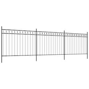 vidaXL hegnspaneler med stolper st&aring;l 6 x 1,5 m sort