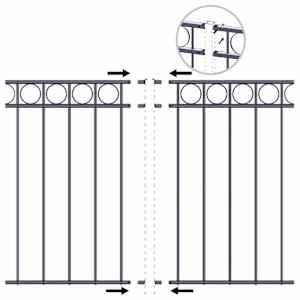 vidaXL Tvoros segmentas, juodos sp., 1,96x1,2m, plienas