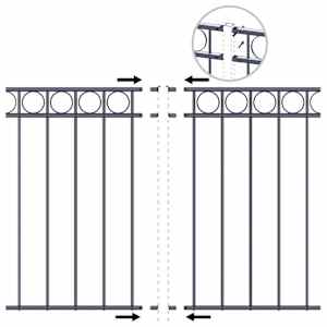vidaXL Tvoros segmentas, juodos sp., 1,96x1,5m, plienas
