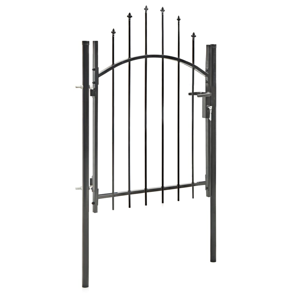 vidaXL Záhradná brána, oceľ 1x1,5 m, čierna