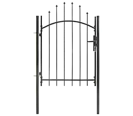 vidaXL Gartentor Gewölbte Spitze Stahl 1x1,75m Metalltor Zauntor