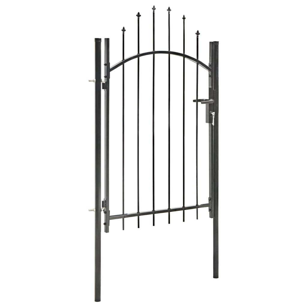 vidaXL Poort 1x2 m staal zwart afbeelding