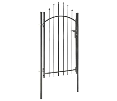 vidaXL Sodo vartai, juodi, 1x2,25m, plienas