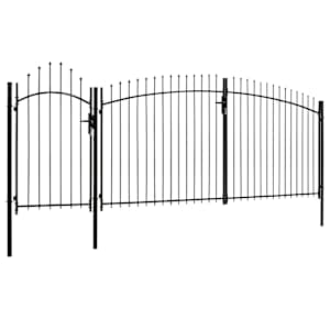 vidaXL Sodo vartai, juodi, 2,45x5m, plienas