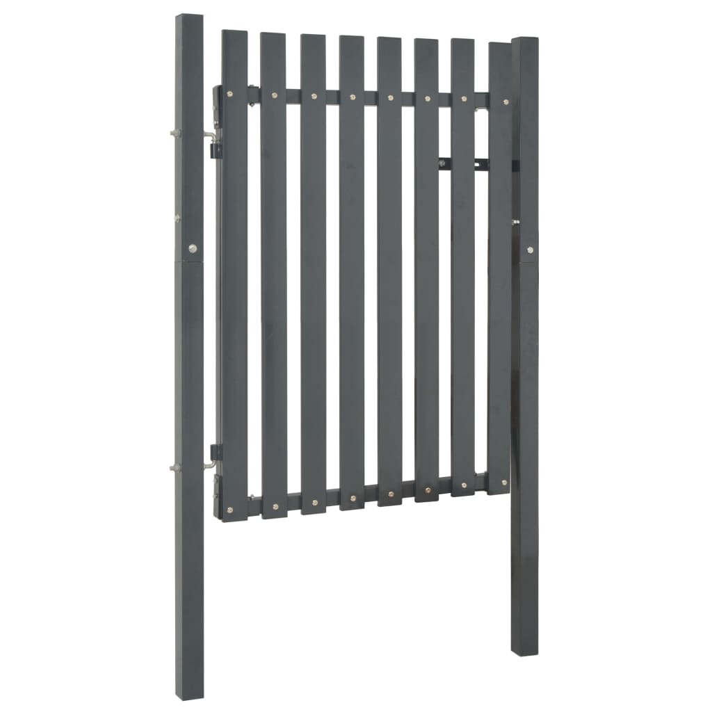 vidaXL Puerta de valla de acero 103x125 cm gris antracita