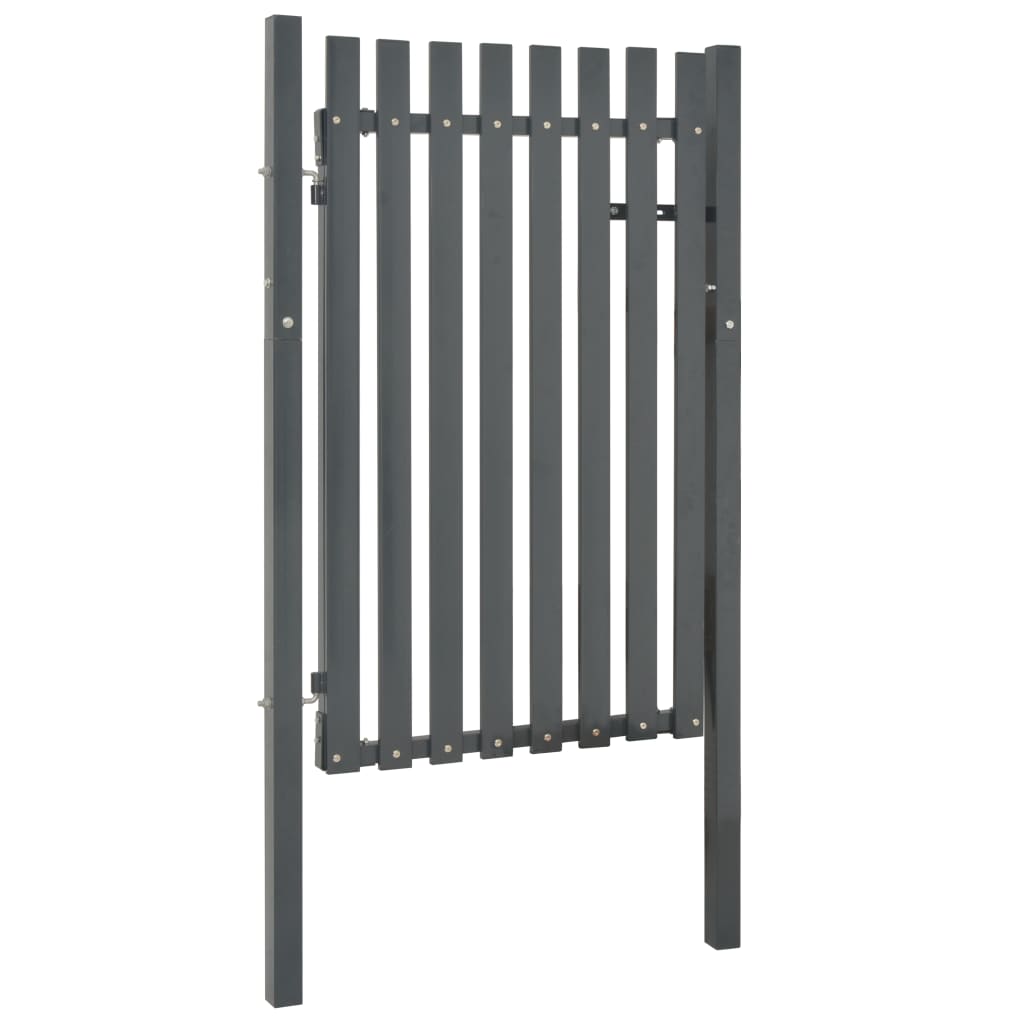 vidaXL Puerta de valla de acero 103x150 cm gris antracita