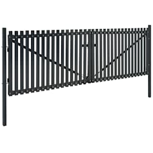 vidaXL Dvigubi vartai, antracito spalvos, 400x225cm, plienas