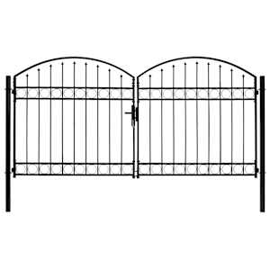 Plotová brána ASSEN dvoukřídlé dveře s klenutým vrškem ocelová 300 x 125 cm - obrázek 2
