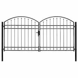 vidaXL Zauntor ASSEN Doppelt&uuml;r mit Bogenabschluss Stahl 300 x 125 cm