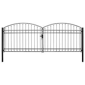 Ograjna vrata ASSEN dvojna vrata z obokanim zgornjim delom jeklo 400x150 cm