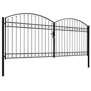 vidaXL Fence Gate Assen Double Door with Arched Top Steel 400x175 cm