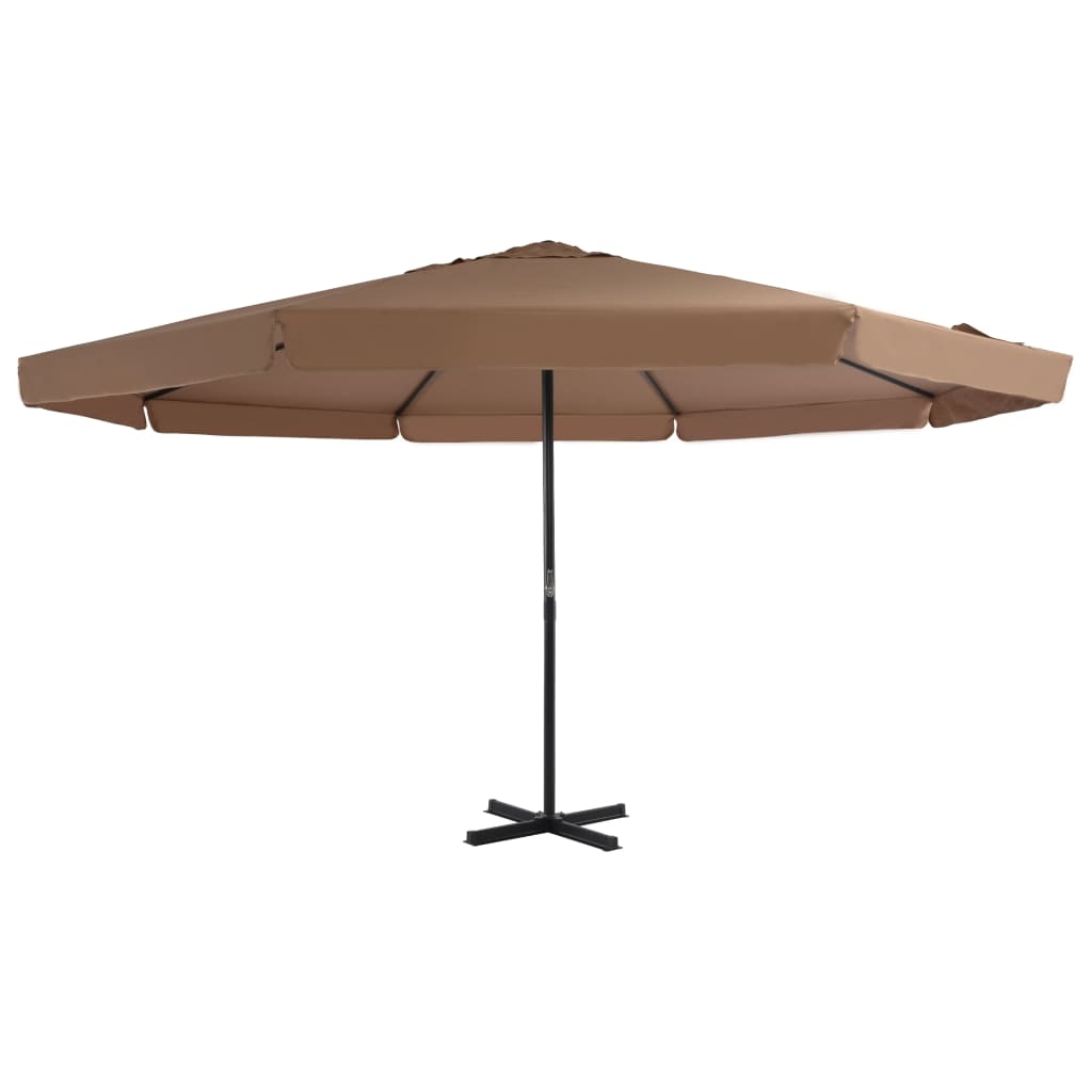vidaXL udendørs parasol med aluminiumsstang 500 cm gråbrun