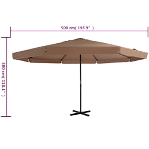 Zahradní slunečník s hliníkovou tyčí 500 cm barva taupe - obrázek 7