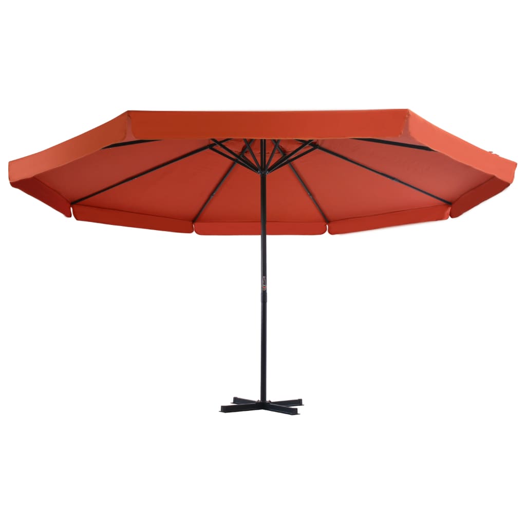 vidaXL Parasol met aluminium paal 500 cm terracottakleurig afbeelding