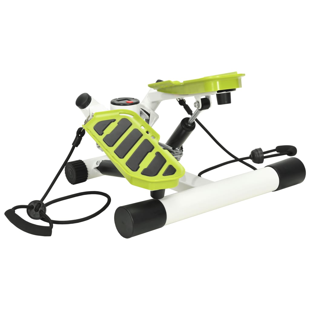 vidaXL Máquina stepper con cuerdas de resistencia blanca y verde