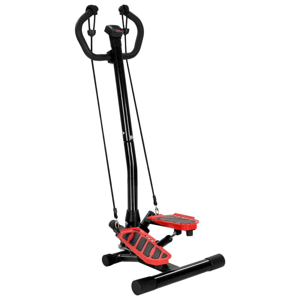 vidaXL Máquina stepper con poste central y cuerdas de resistencia Negro