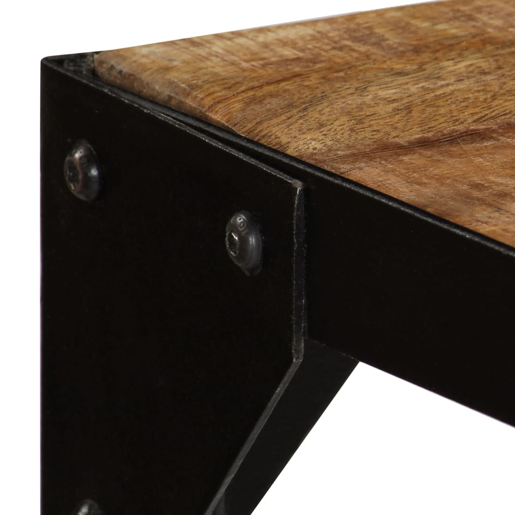  Jedálenský stôl 120 cm masívne surové mangovníkové drevo a oceľ
