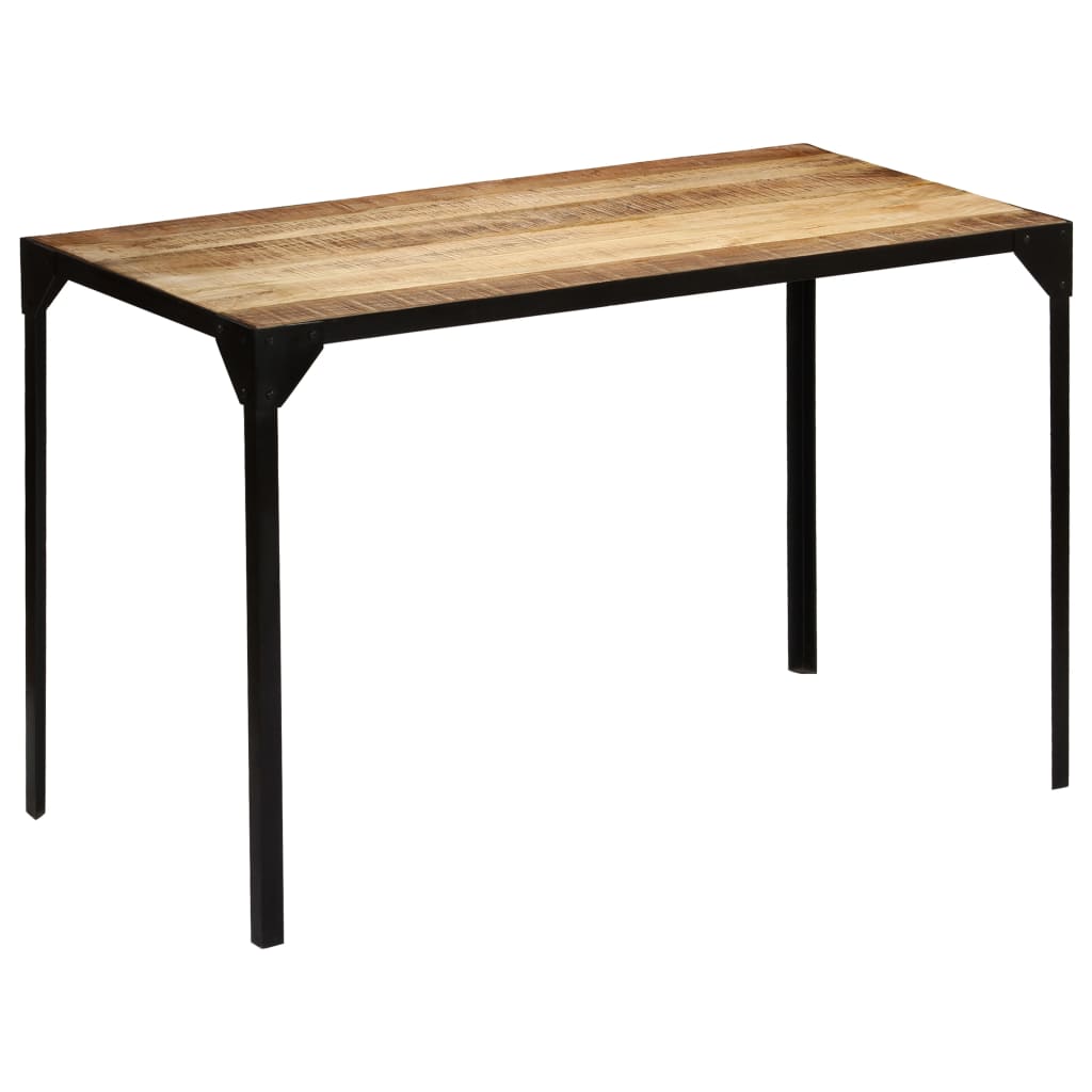 Blagovaonski stol od masivnog grubog drva manga i čelika 120 cm