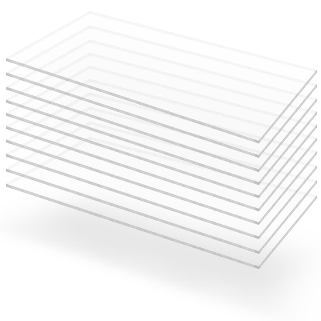 vidaXL Láminas de vidrio acrílico 10 unidades 60x120 cm 3 mm 60 x 120 cm