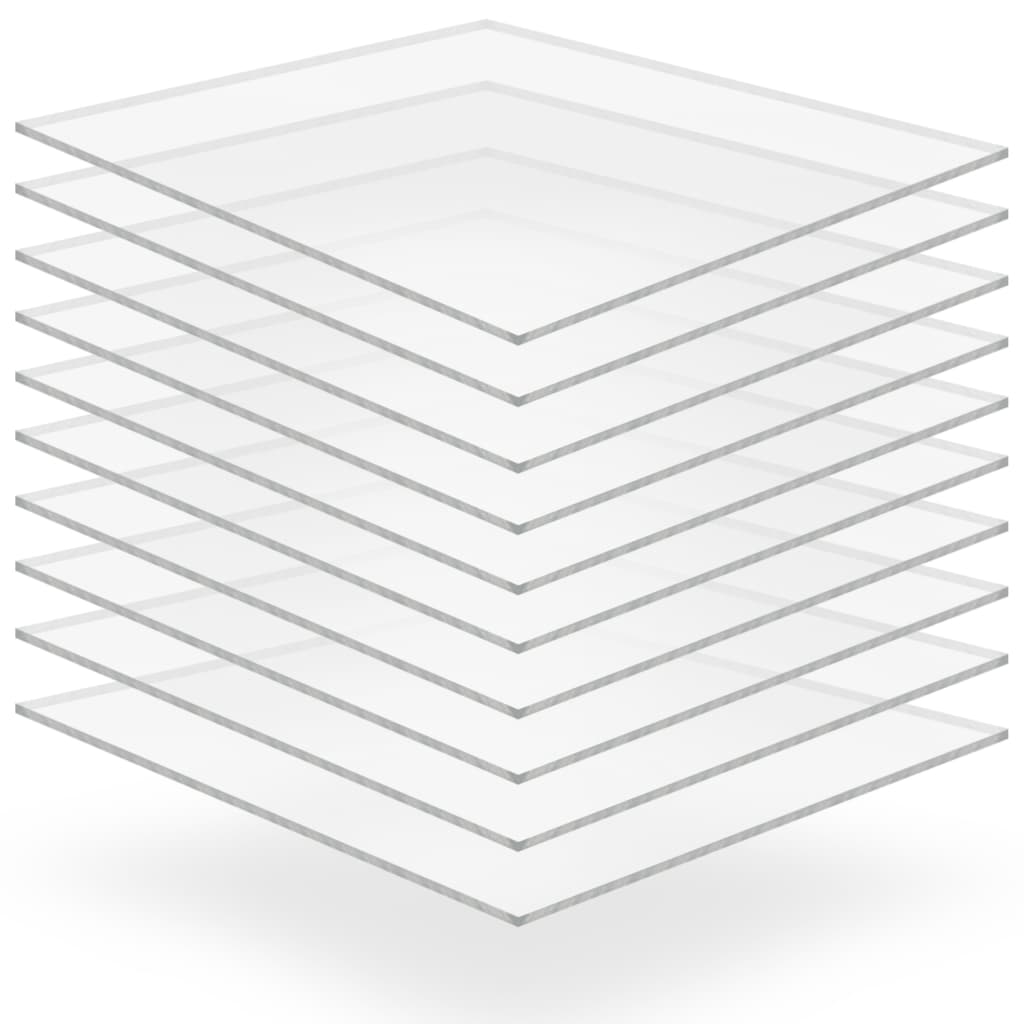 vidaXL Láminas de vidrio acrílico 10 unidades 40x60 cm 4 mm 40 x 60 cm