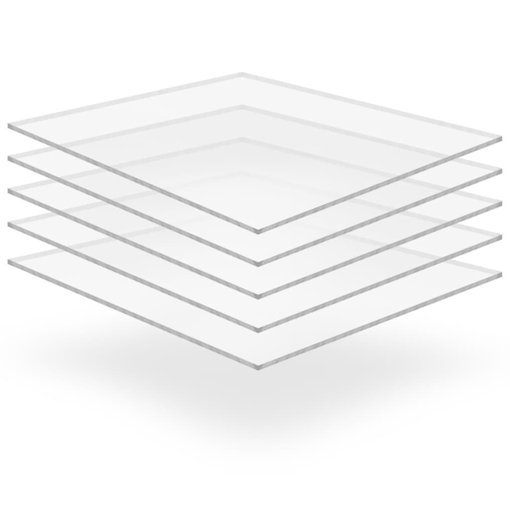 vidaXL Láminas de vidrio acrílico 5 unidades 40x60 cm 6 mm 40 x 60 cm