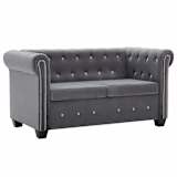 vidaXL 2-kohaline Chesterfield diivan, velvet 146 x 75 x 72 hall