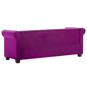3místná pohovka Chesterfield samet 199 x 75 x 72 cm fialová - obrázek 4