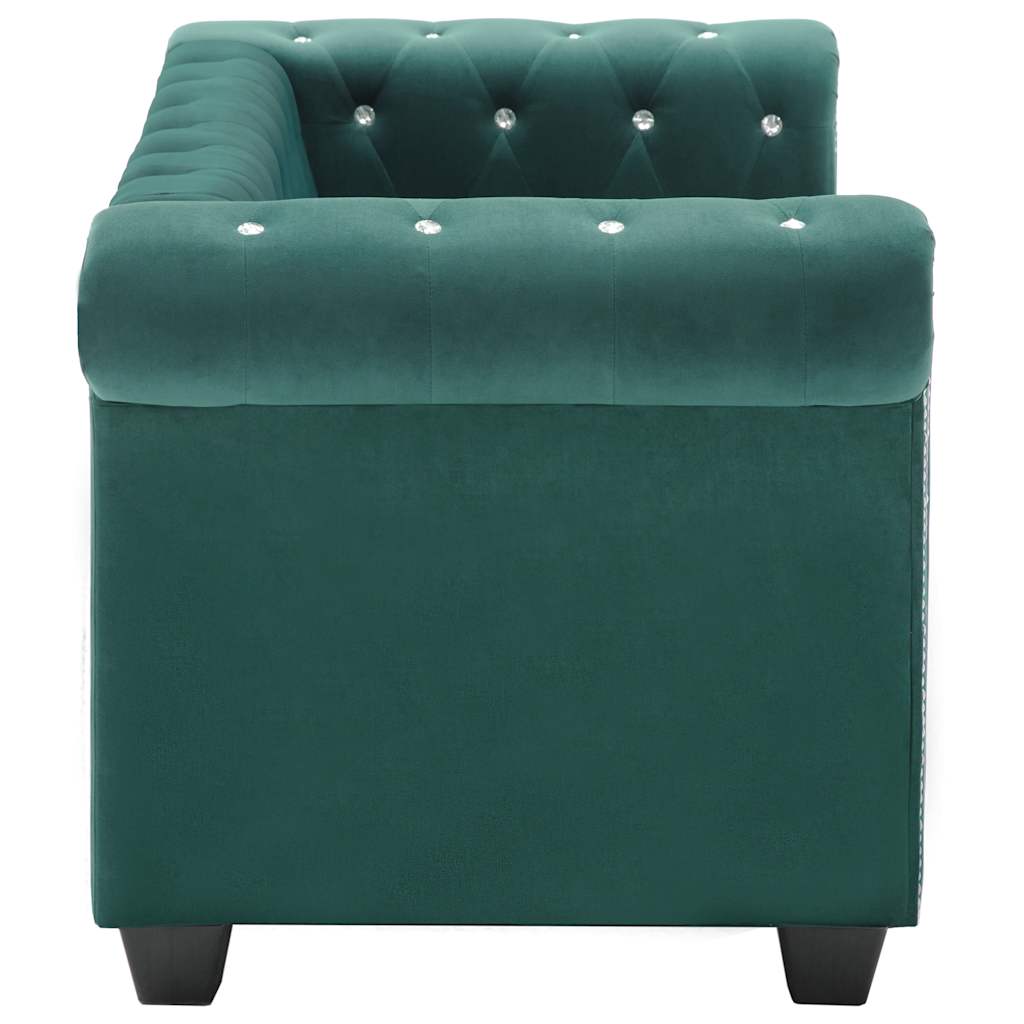Divano Chesterfield A 2 Posti In Velluto 146x75x72 Cm Verde VidaXL 12 width=274