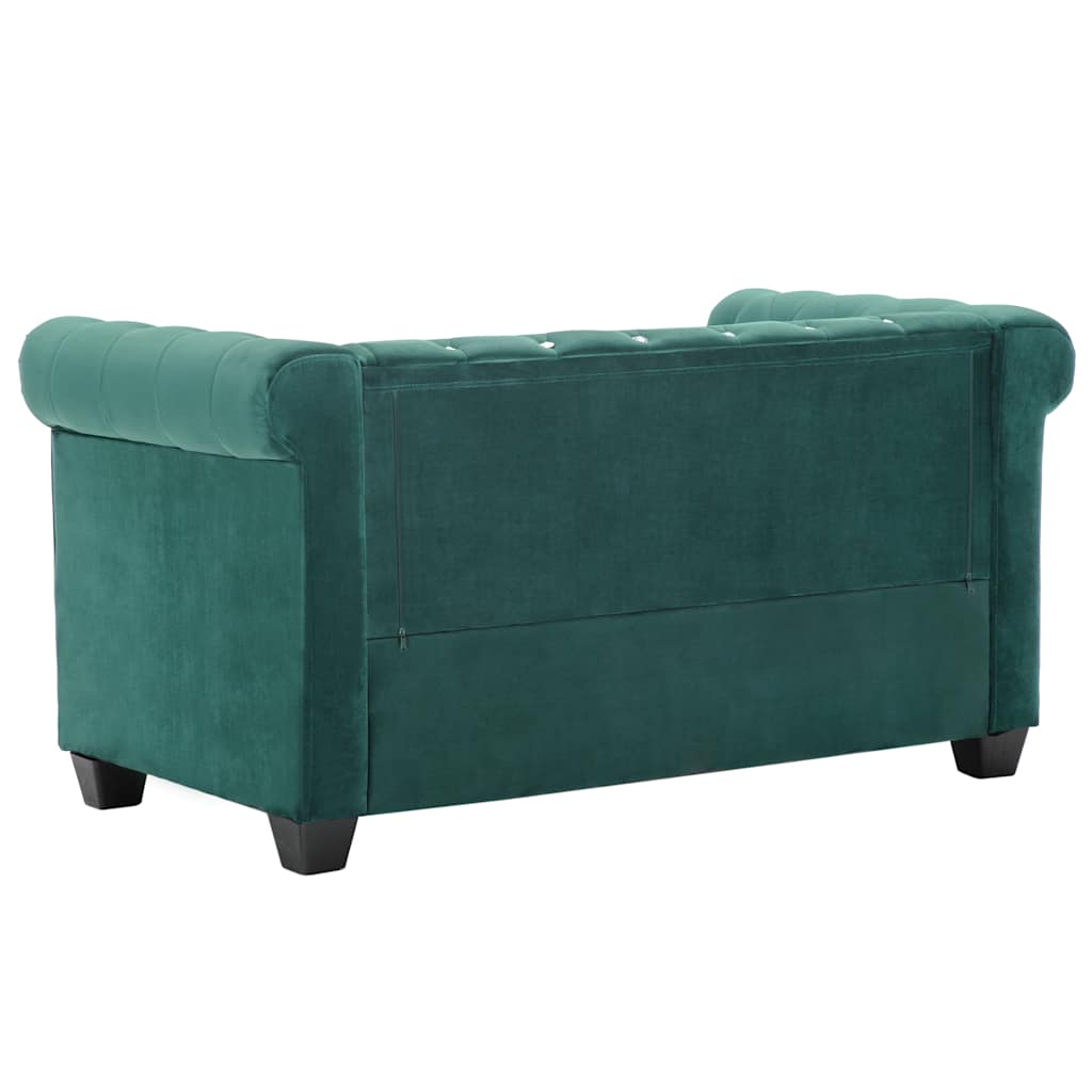 Divano Chesterfield A 2 Posti In Velluto 146x75x72 Cm Verde VidaXL 13 width=274