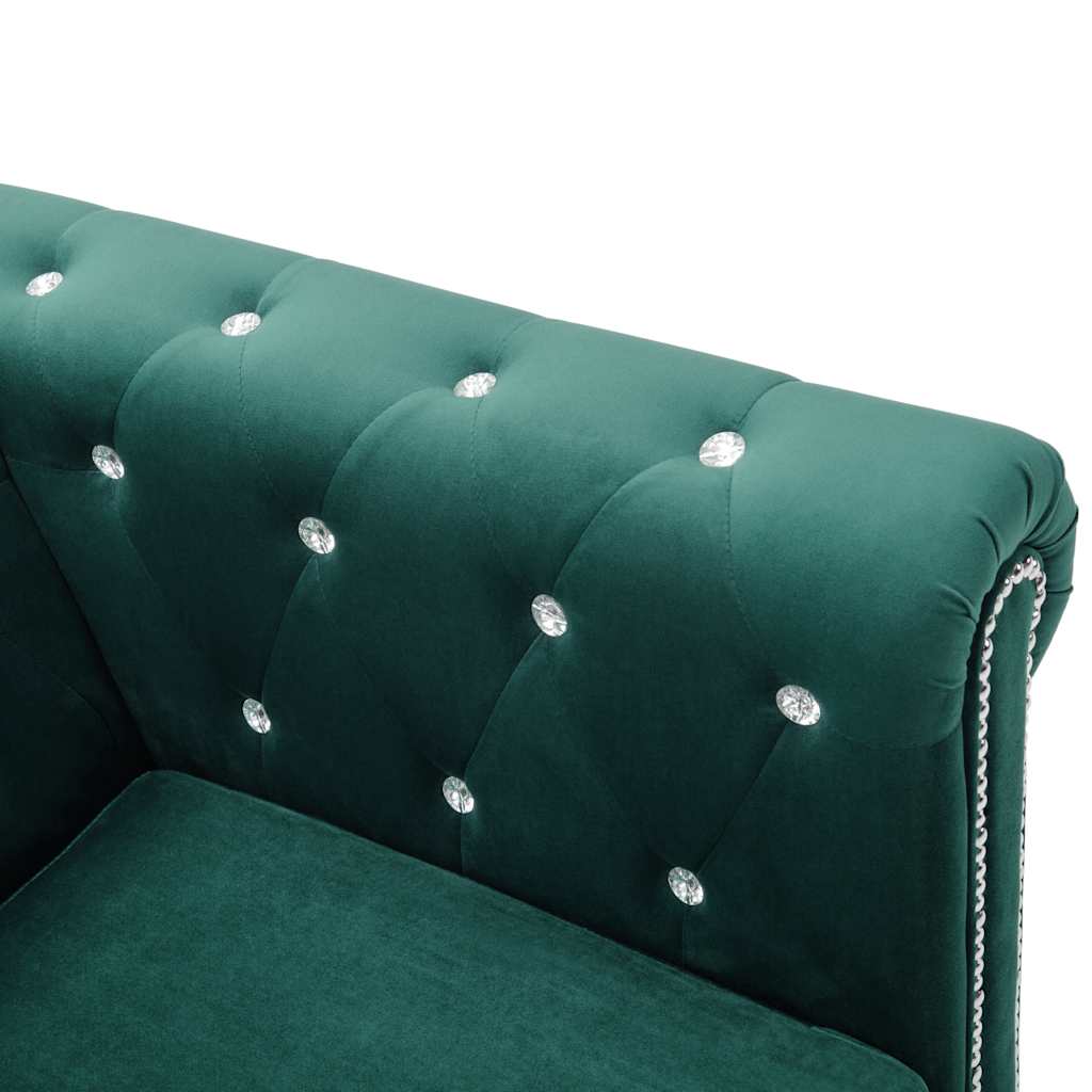 Divano Chesterfield A 2 Posti In Velluto 146x75x72 Cm Verde VidaXL 16 width=274