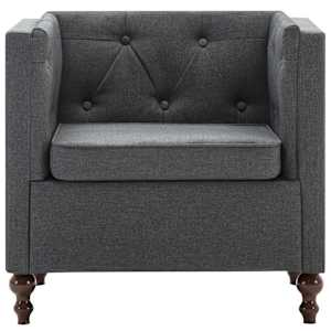 vidaXL Fauteuil gris fonc&eacute; tissu
