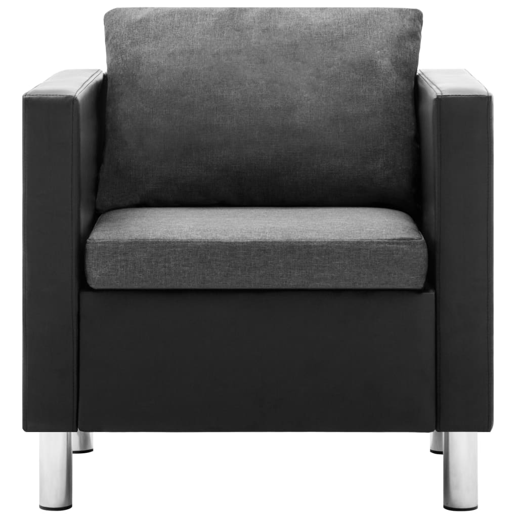 vidaXL Fauteuil Noir et gris clair Similicuir